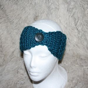 Peacock Turquoise Winter Earwarmer Head wrap